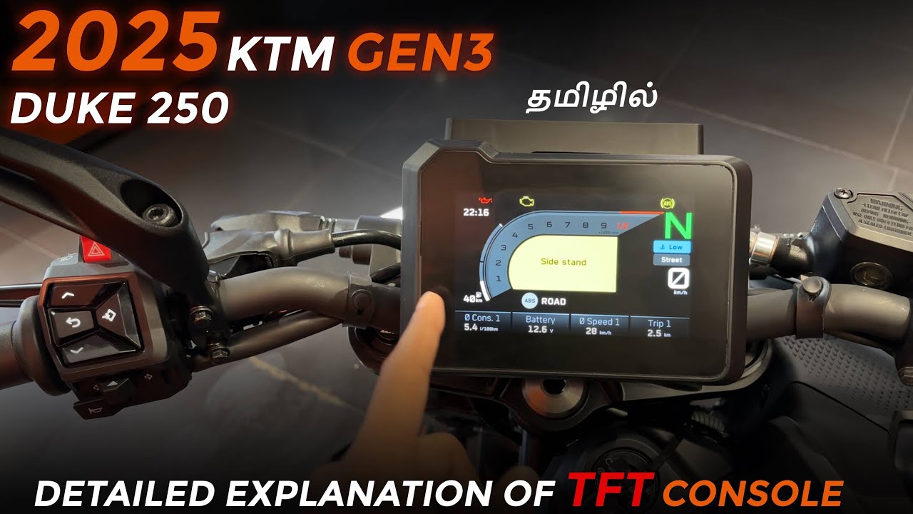 GEN3 KTM DUKE 250🔥TFT INSTRUMENT CLUSTER EXPLAINED😮 TAMIL || EBONY BLACK TFT REVIEW || 