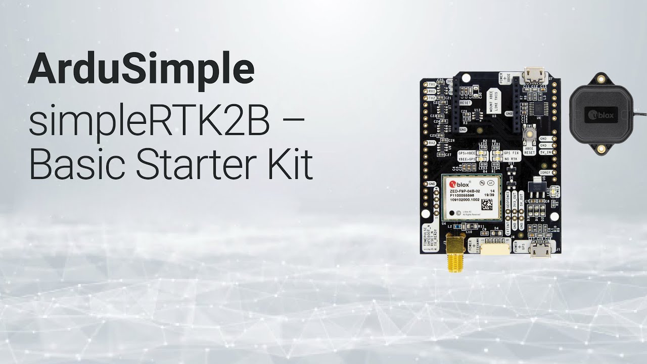 Базовый стартовый комплект simpleRTK2B от ArduSimple. Доступный по цене RTK-комплект на базе ZED-...