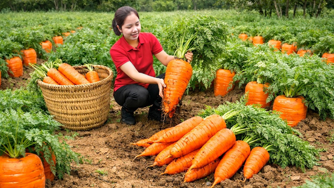 REWIND TIMELAPSE - Harvesting 1000+ Giant Carrots Go To Market Sell, Gardening & Cooking