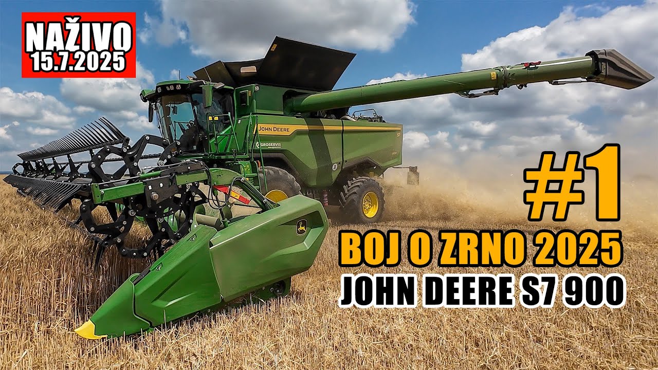 BOJ O ZRNO 2025 #1 [ Úplne NOVÝ John Deere S7 900 v Pšenici ]