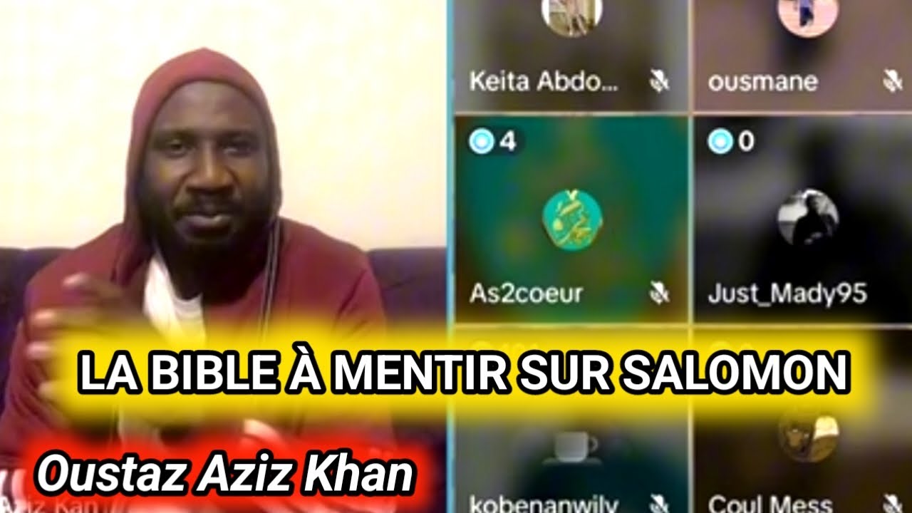 Salomon est t'il mort mécréant ? Suivez l'enseignement avec Oustaz Aziz Khan. Débat Inter Religieux