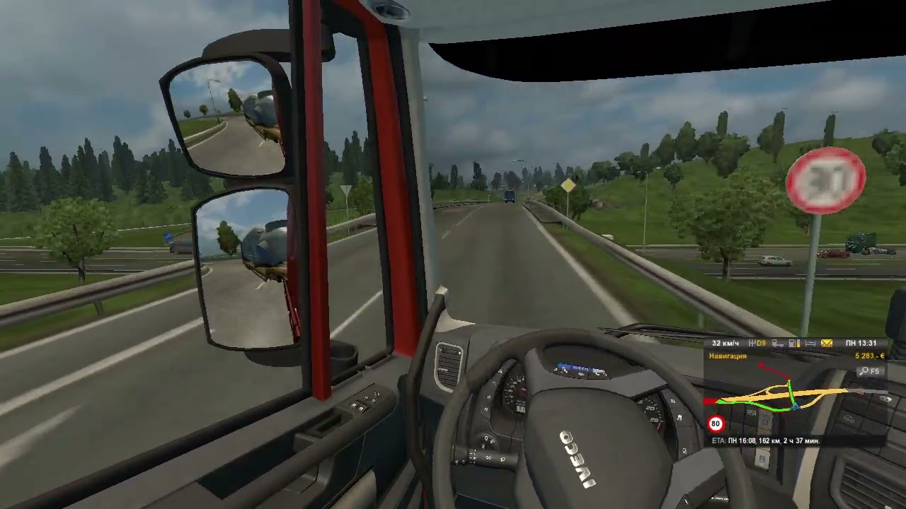 25) Euro Truck Simulator 2 Гондола ветрогенератора (21т) 192км Zurich (CH) - Stuttgart (D)