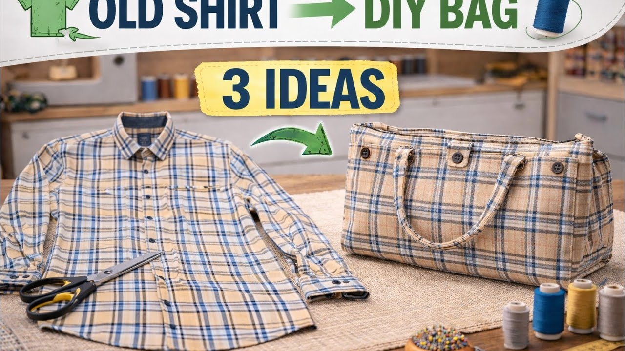 Old Shirt Se Stylish DIY Bag Banaye | 3 Amazing Idea ✂️🧵