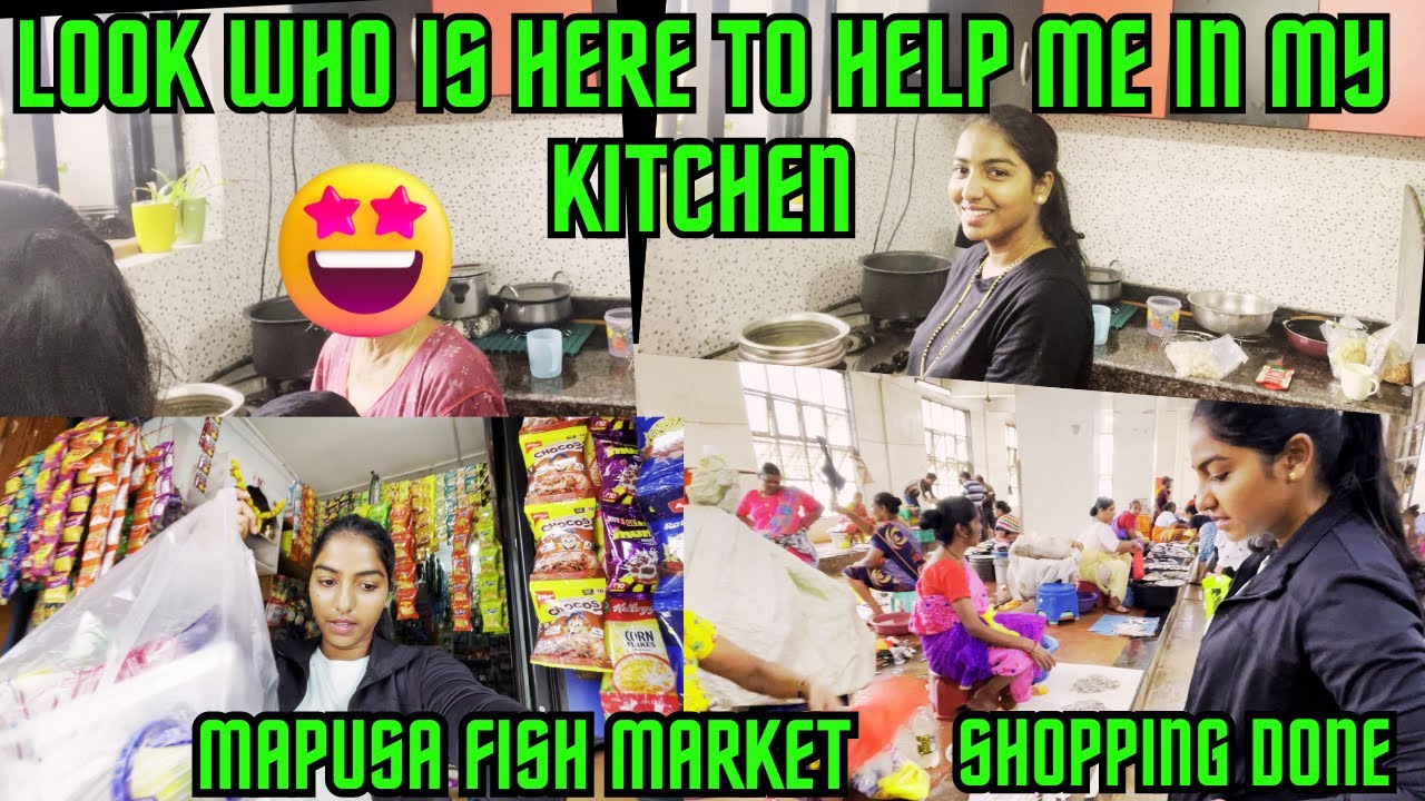Look Who Is Here To Help Me In My Kitchen || Mapusa Fish Market || Shopping done