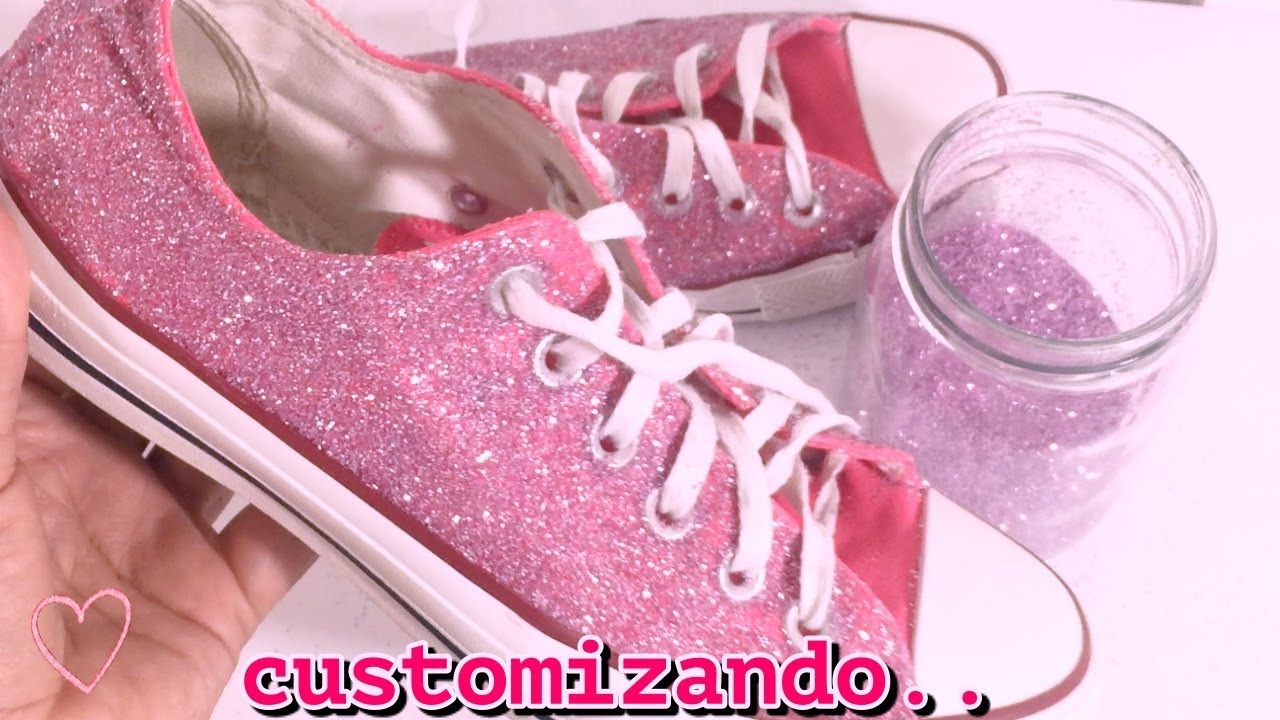 Customizando: Tênis com Glitter