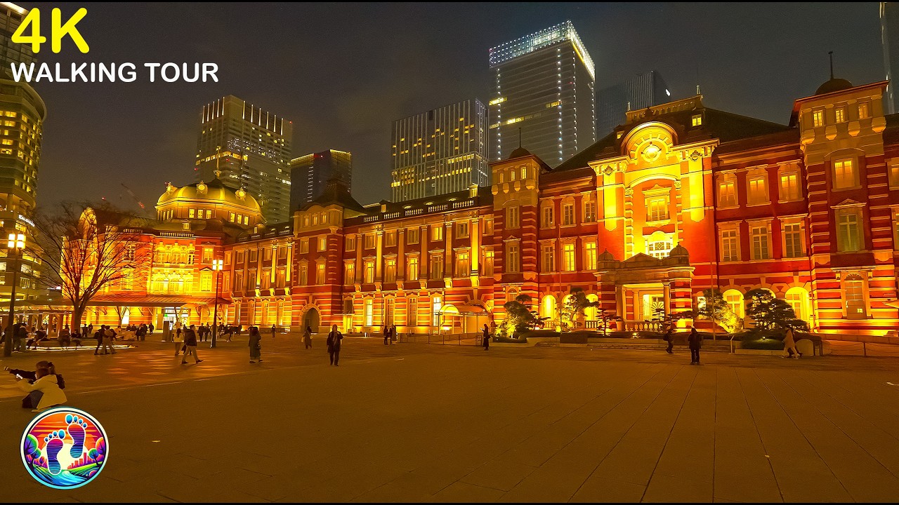 Tokyo Night Walk 八重洲→日比谷→東京駅 | Yaesu to Midtown Hibiya to Tokyo Station • Walking Tour • 4K ASMR