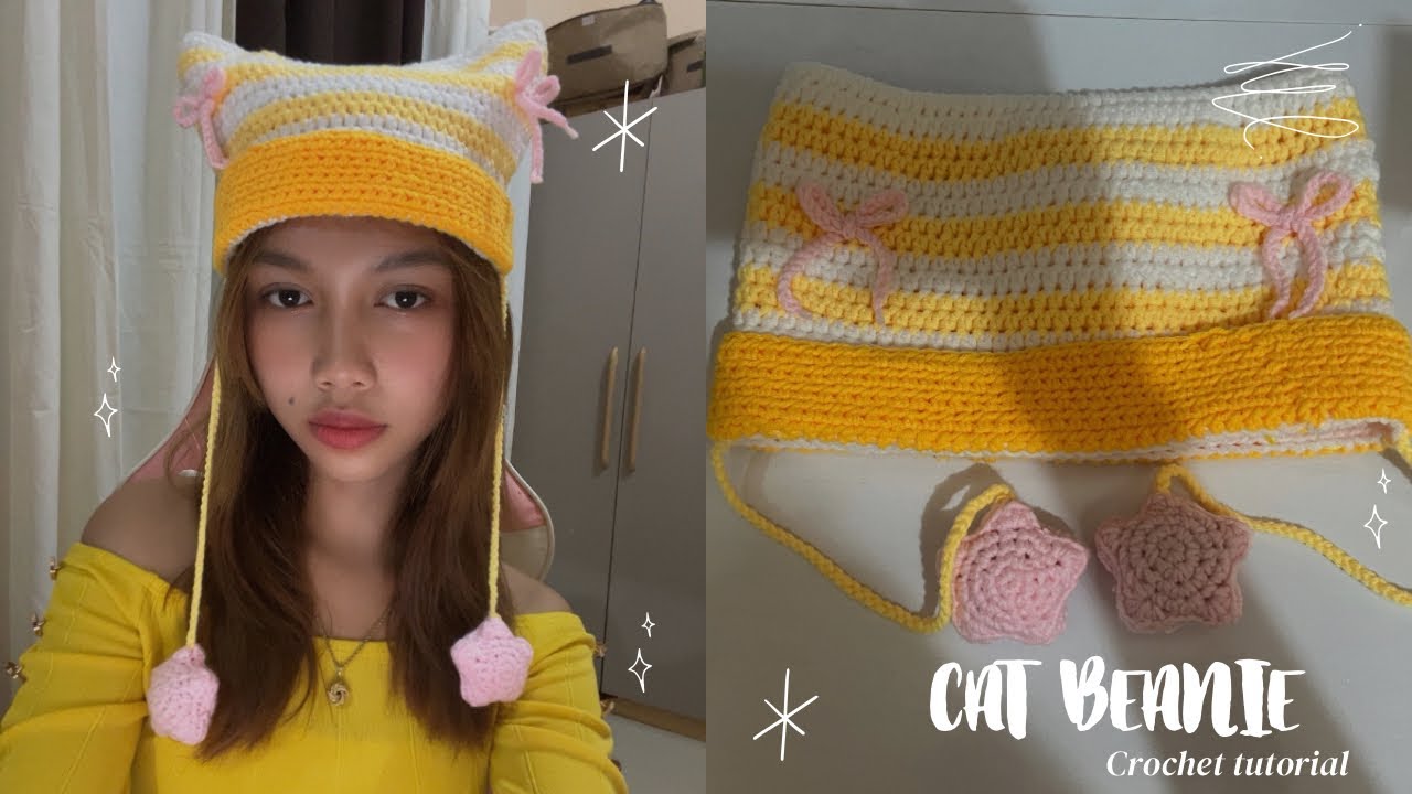 Cat beanie crochet tutorial