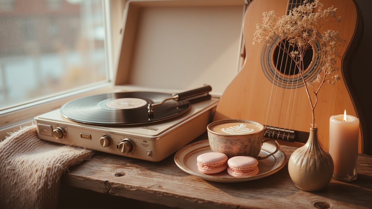 Ambient guitar | Study vibes - Spring chill ~ Peaceful music & Cozy spring morning guitar
