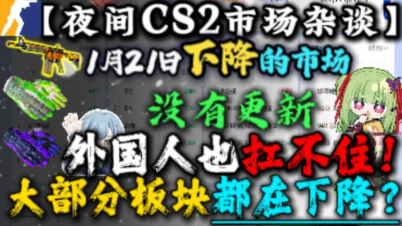 【夜间CS2市场杂谈】没有更新！外国人也扛不住！大部分板块都在下降？ 以及讨论下降的市场 1月21日杂谈CS2市场情况