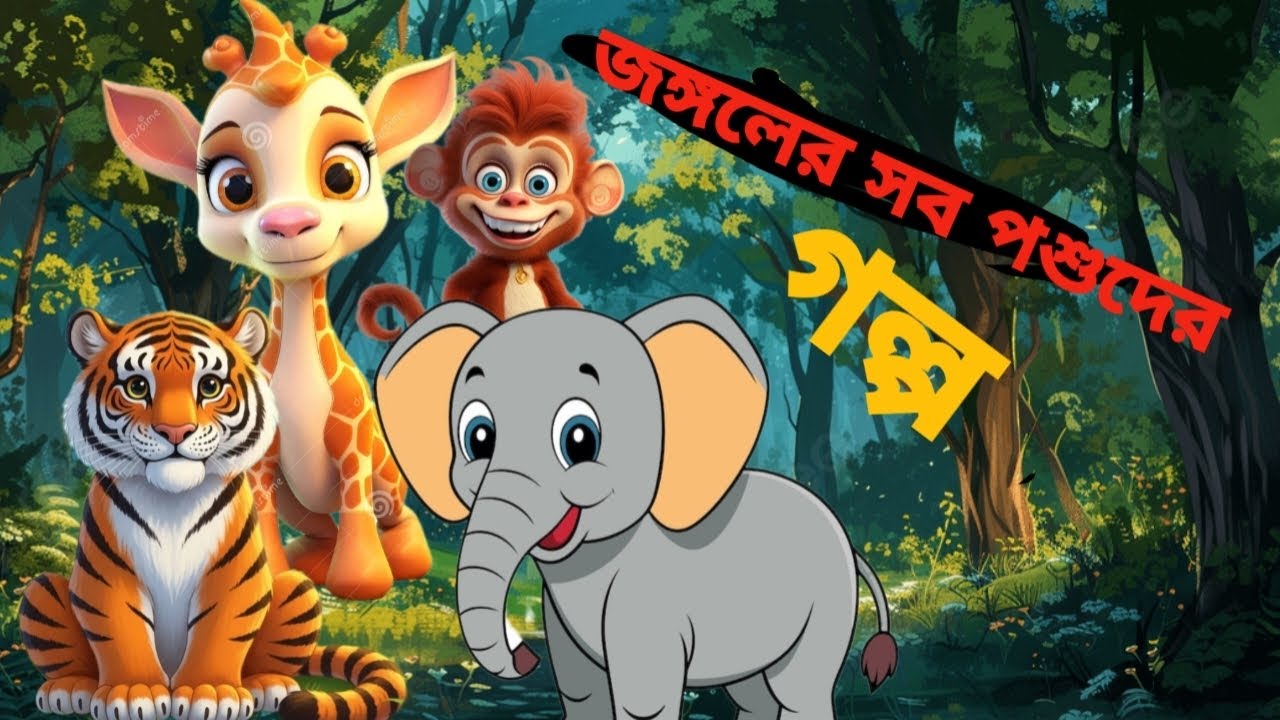 জঙ্গলের সব পশুদের গল্প//Jungle posu Desh golpo//@SudipMondal-q4v2s@mojar catoon #viralvideo#cartton 