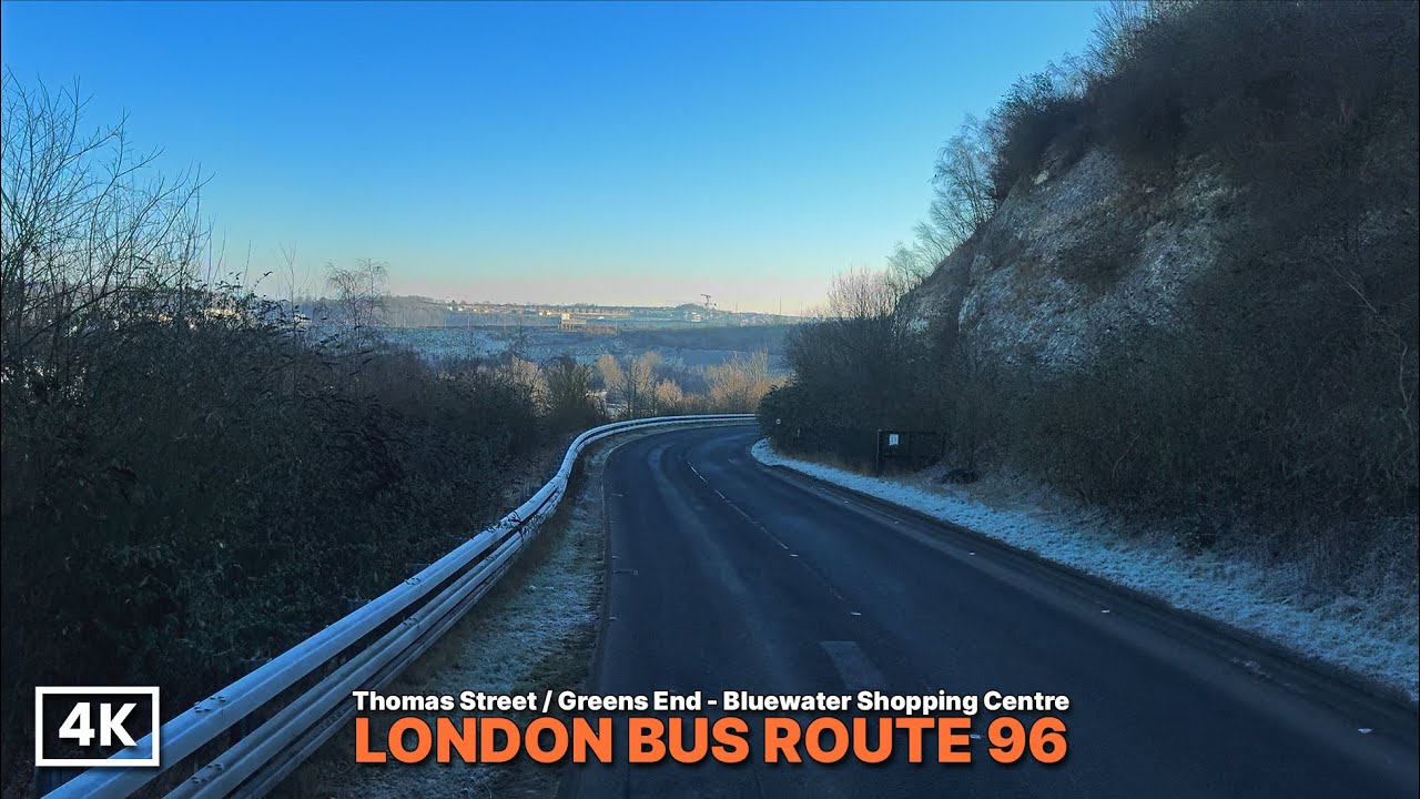 Frosty London Bus Ride | Route 96 from London Outskirts to Kent by Bus | Upper Deck POV in 4K HDR