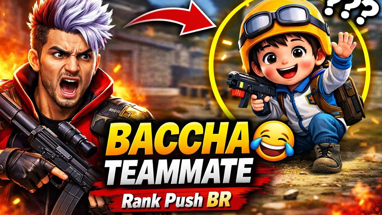 Rank Push BR 😂 | Naya Baccha Teammate Mil Gaya – Free Fire Funny Moments”