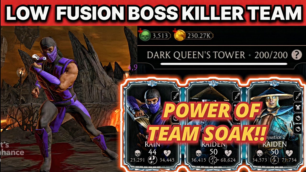 Mk mobile | team soak strategy | mk mobile dark queen tower