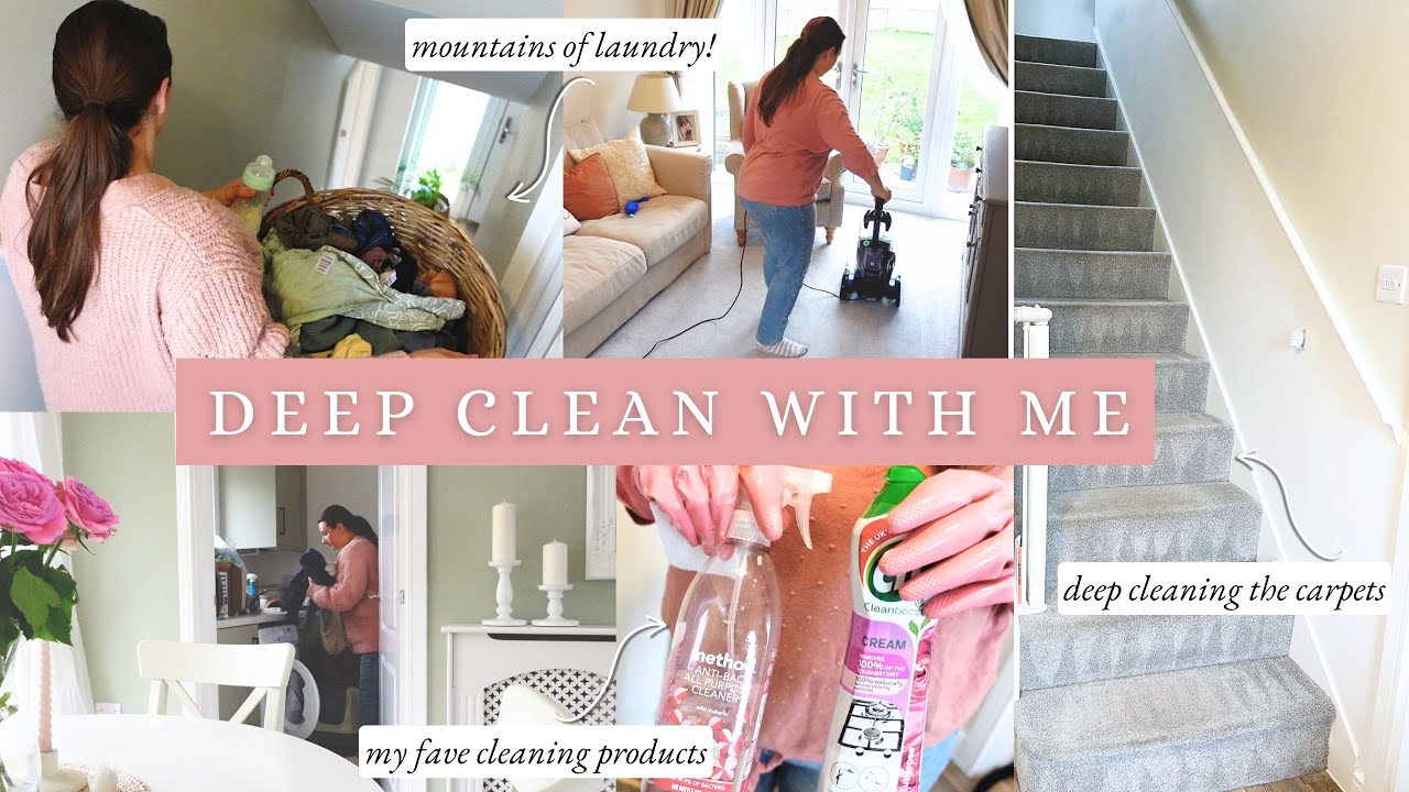 CLEAN WITH ME | New House Cleaning Motivation, Speed Clean, deep cleaning carpets & gross areas 🧼🫧