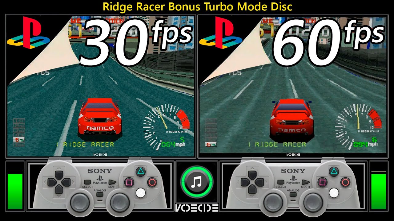 Ridge Racer Bonus Turbo Mode Disc (PlayStation vs PlayStation) Gameplay Comparison