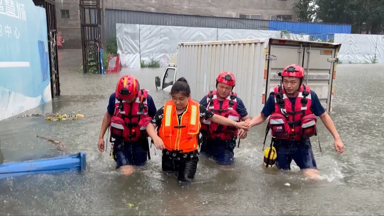 Rescue operations underway for people trapped in floods in China
