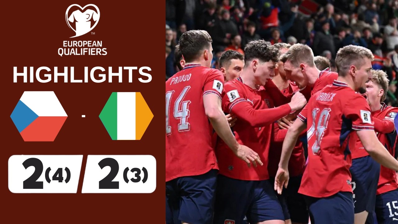 Czech Republic vs Ireland 2-2 (PEN 4-3 ) | Highlights | World Cup Qualifiers 2026