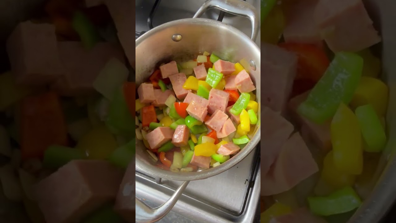 Fried Plantain & Span/Ham #youtubeshorts 