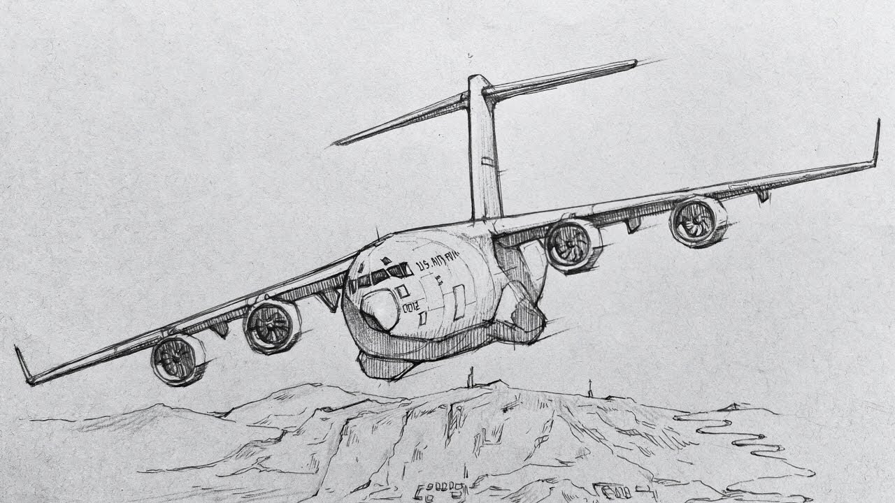 Drawing a Military Transport Aircraft