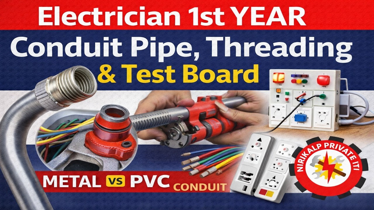 Basic Wiring Practice – Lecture 7 |Conduit Pipe, Threading, Test Board & Cable Loading| Elec.1stYear