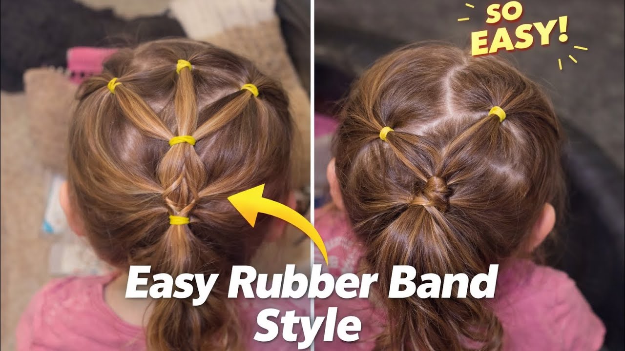 Easy Fish Shape Rubber Band Hairstyle for Toddlers | Cute Kids Hairstyle