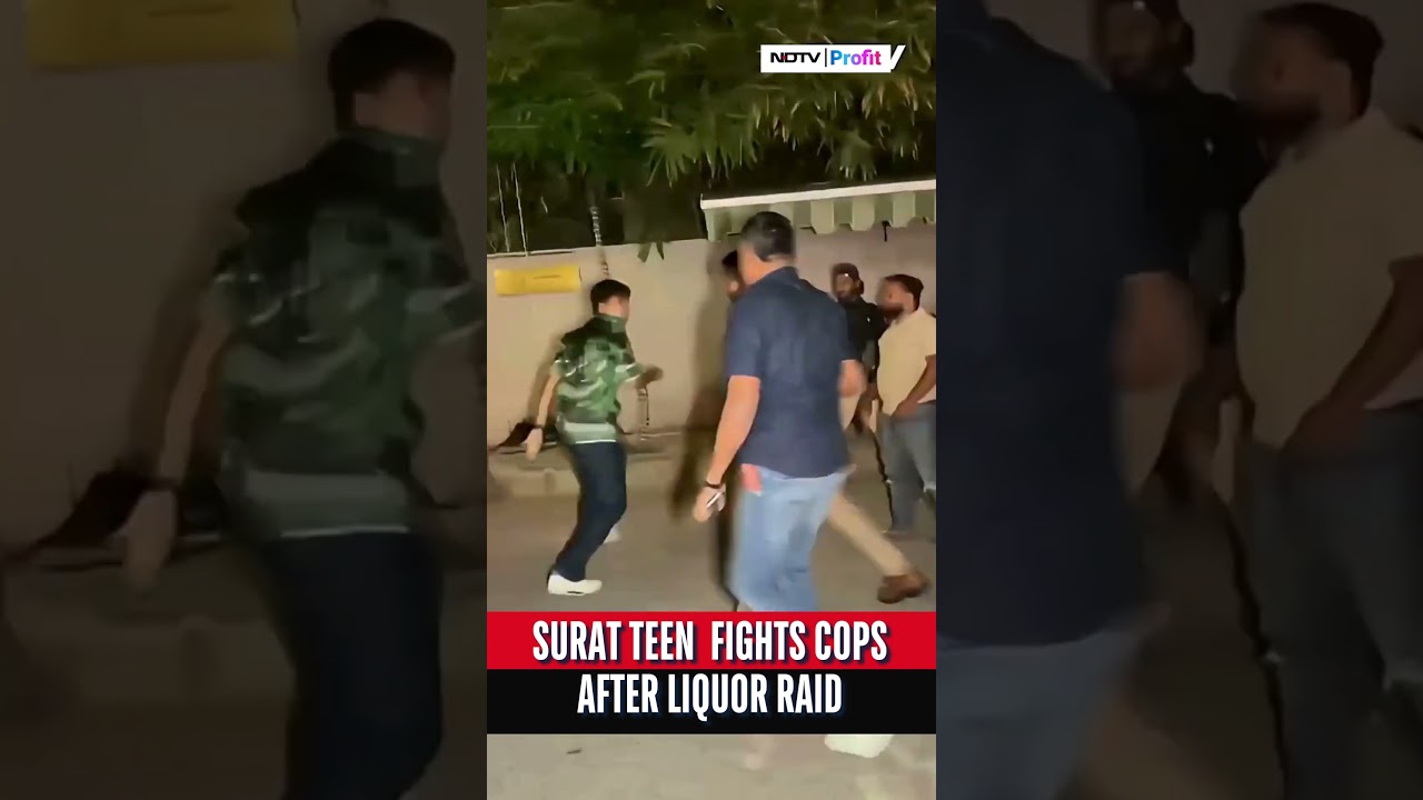 Viral Video Shows Businessman's Son Assaulting Police During Liquor Bust In Dry State Surat