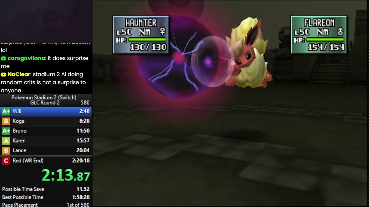 Pokemon Stadium 2 - Gym Leader Castle Round 2 in 2:12:42 [Current WR]