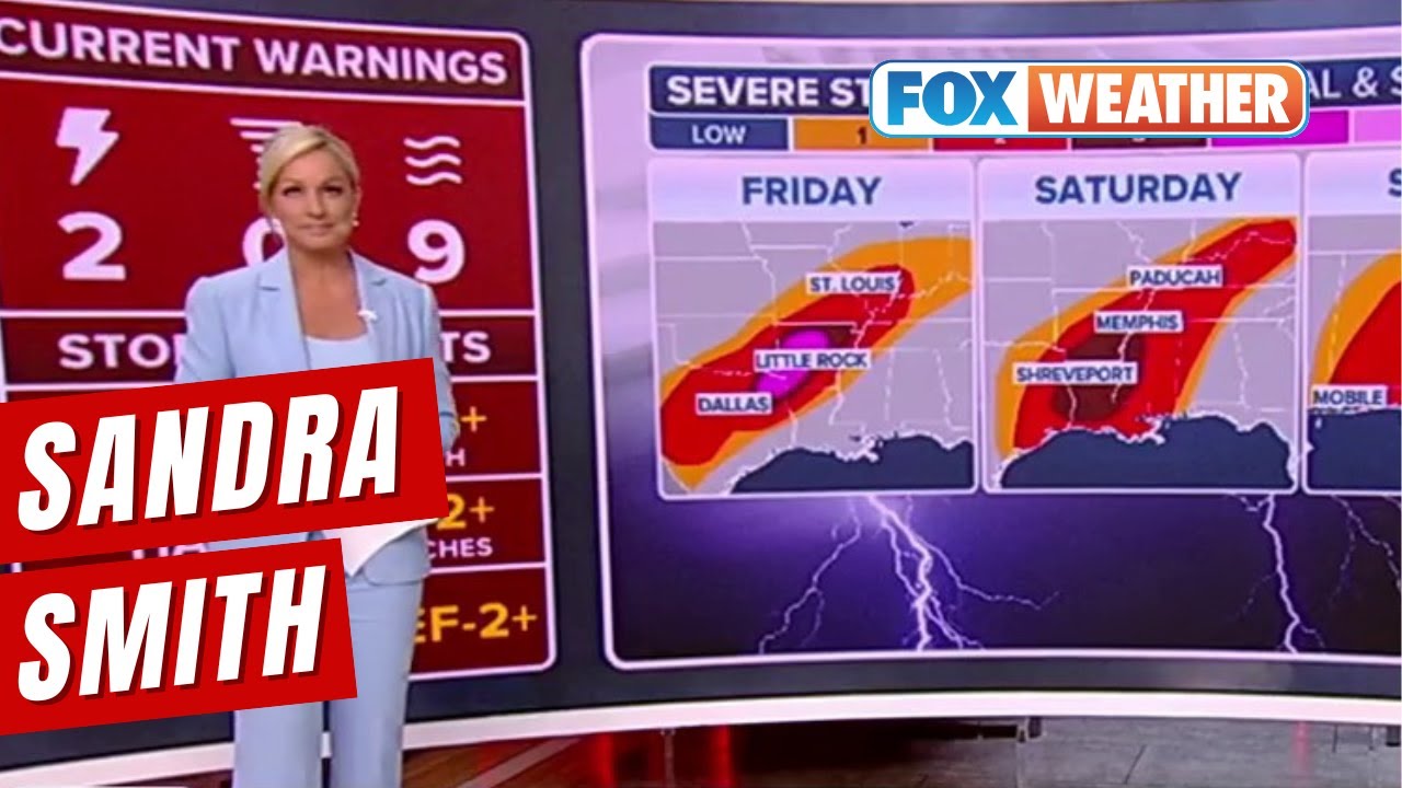 Sandra Smith Visits FOX Weather Studio For Latest Severe Weather Updates