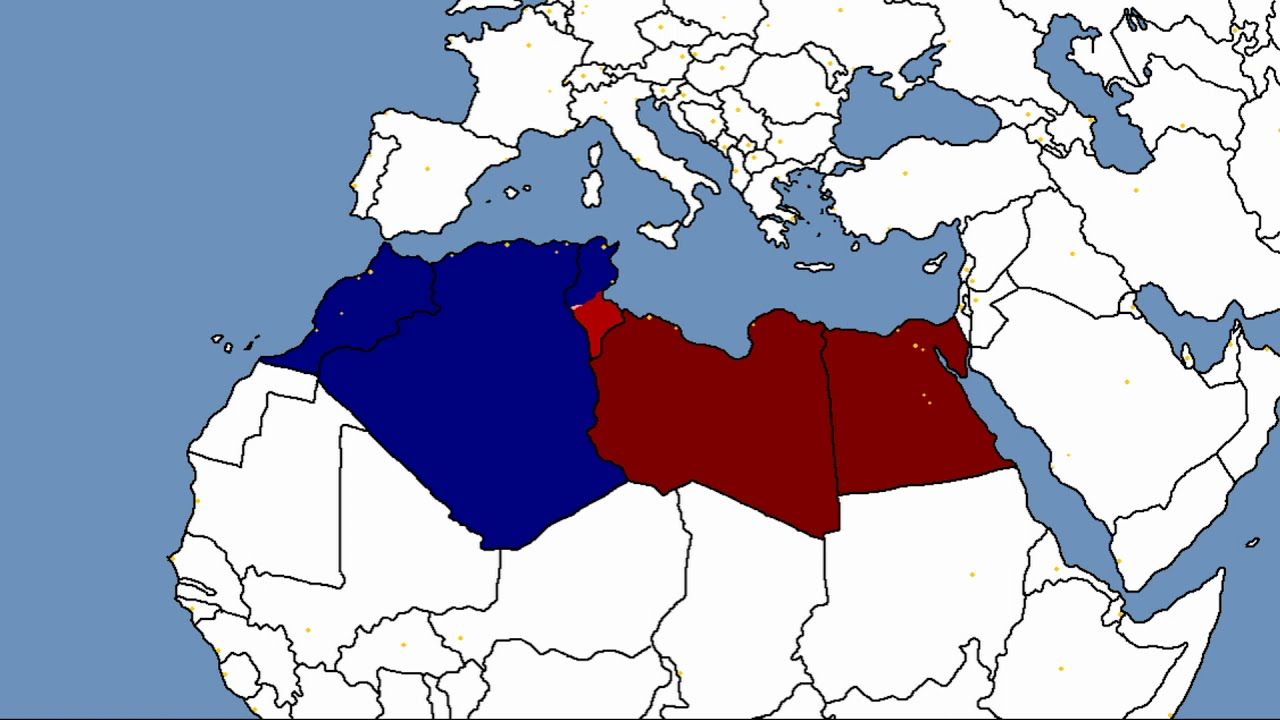 Egypt and Libya vs Algeria Morocco and Tunisia
