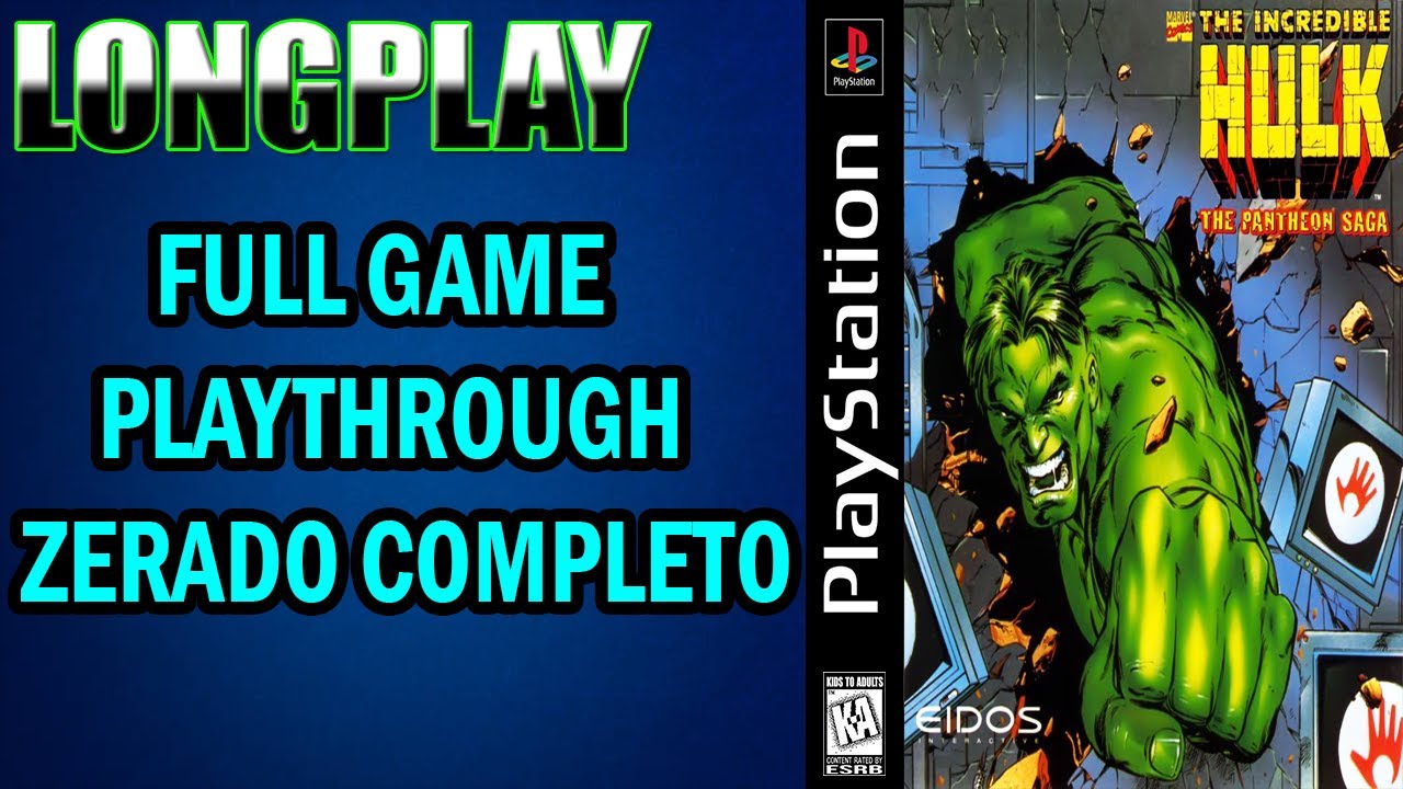 Longplay The Incredible Hulk: The Pantheon Saga [PS1] Full Game Playthrough Zerado Completo