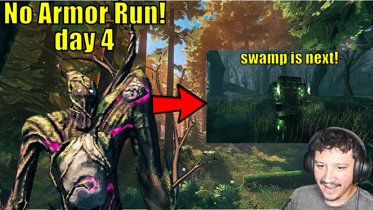 🔴 LIVE: NO ARMOR RUN! Day 4: Elder & Swamp Biome! #valheim