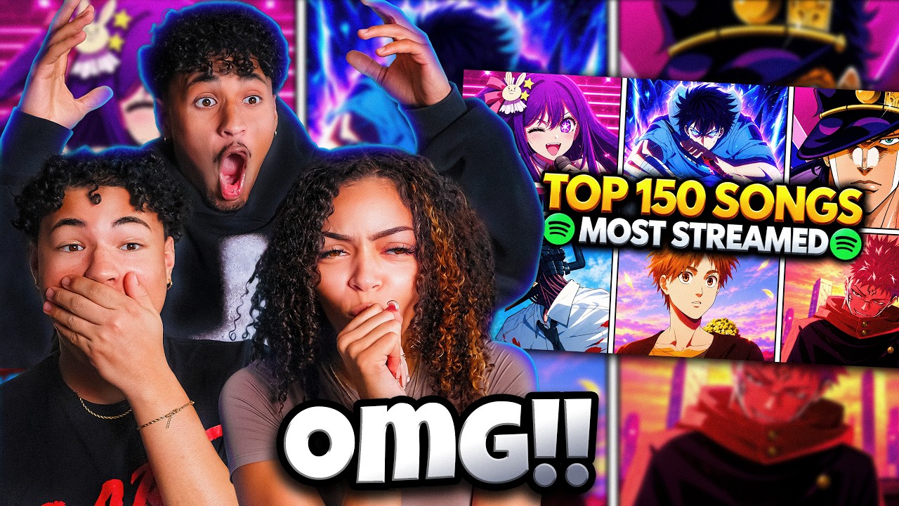 ANIME NOOBS REACT TO TOP 150 STREAMED ANIME SONGS OF ALL TIME | WE WERE LIT !!!