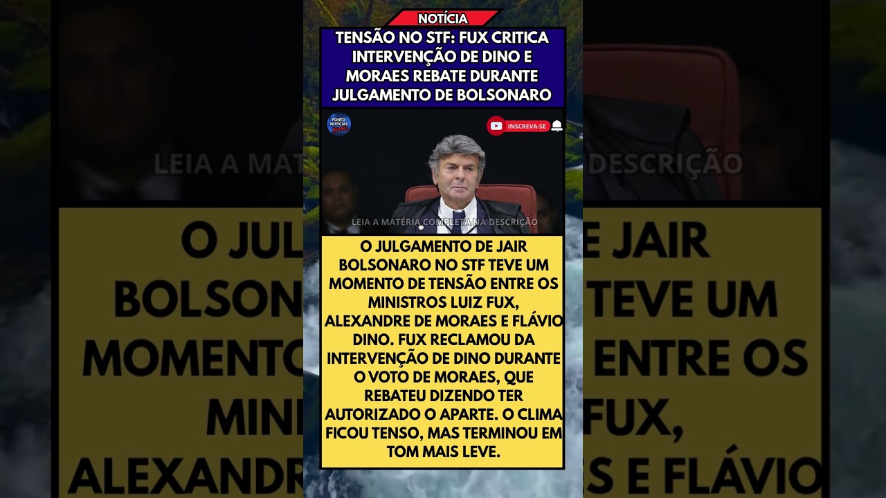 Tens&atilde;o no STF Fux critica interven&ccedil;&atilde;o de Dino e Moraes rebate durante julgamento de Bolsonaro