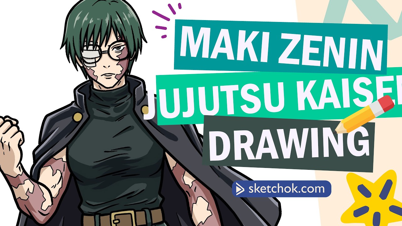 Draw Post-Shibuya Maki Zenin in Easy Steps JJK