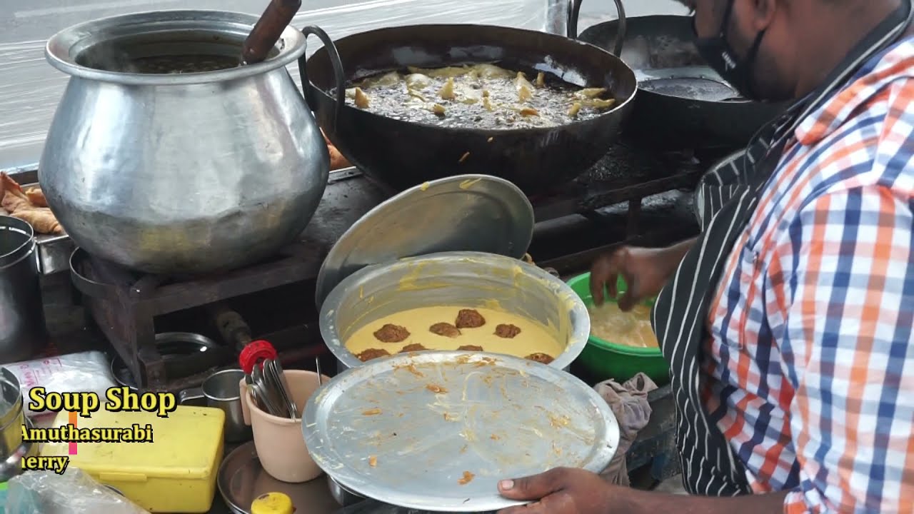 Pondicherry best Mutton Samosa and Soup | Curry Bonda