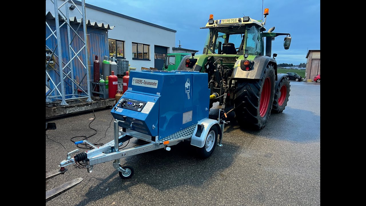 Fendt 718 an Zapfwellenbremse  Leistungsmesseung