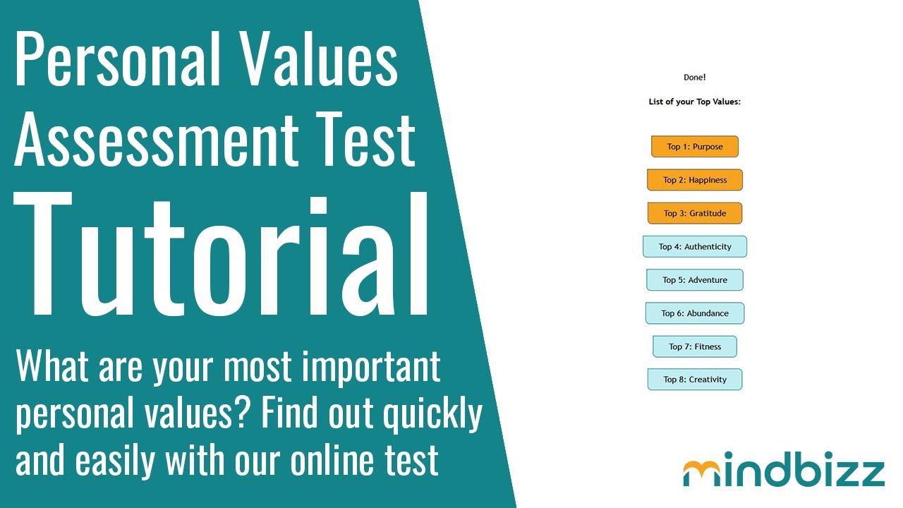 Tutorial Personal Values Assessment Test