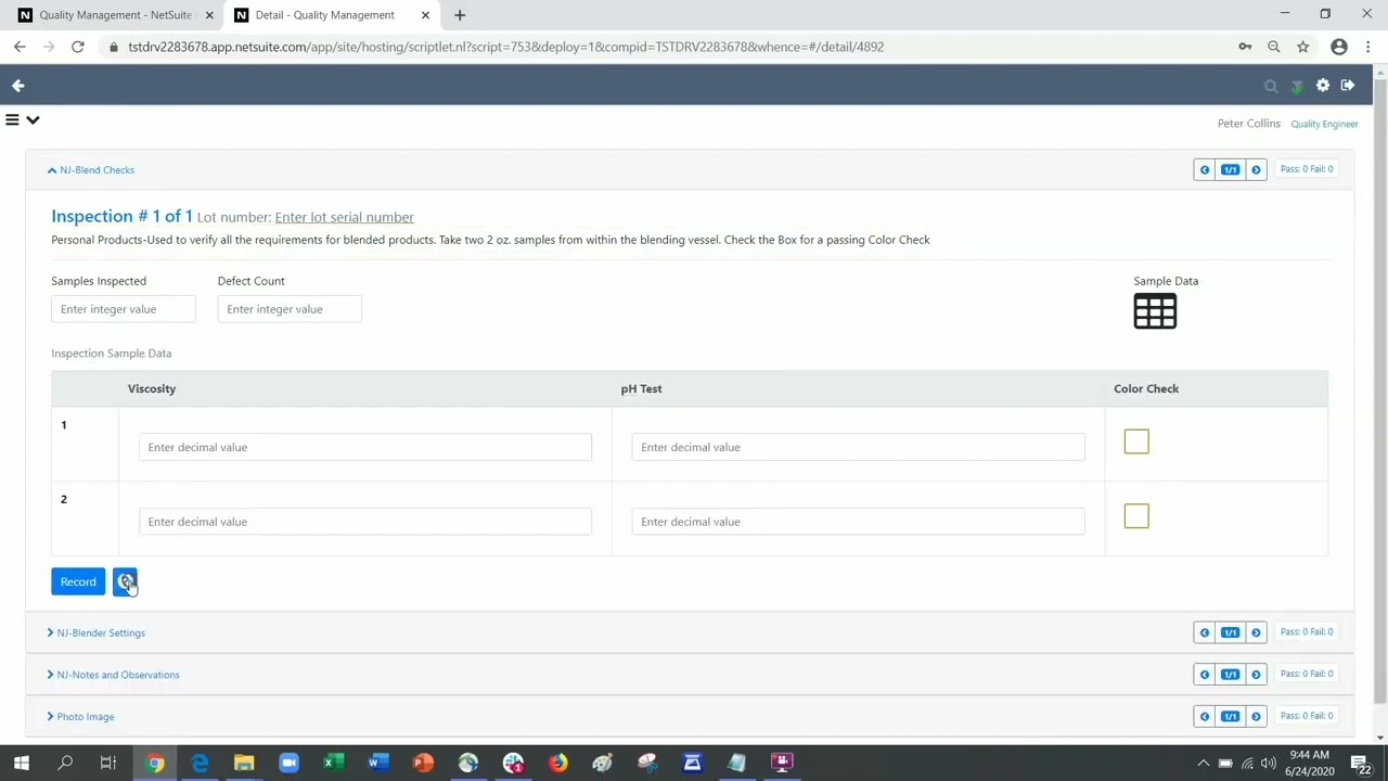 NetSuite Quality Management Solution (QMS) Demo: Quality Engineer