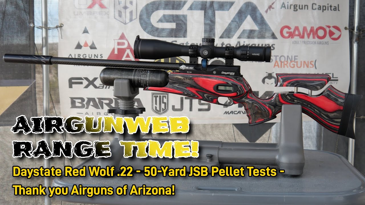 ELECTRONIC HIGH POWER AIRGUN - Daystate Red Wolf Laminate .22 50-Yard JSB Pellet Tests