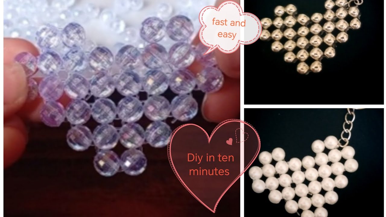 Diy this cute beaded heart in ten minutes😍 *fast and easy*
