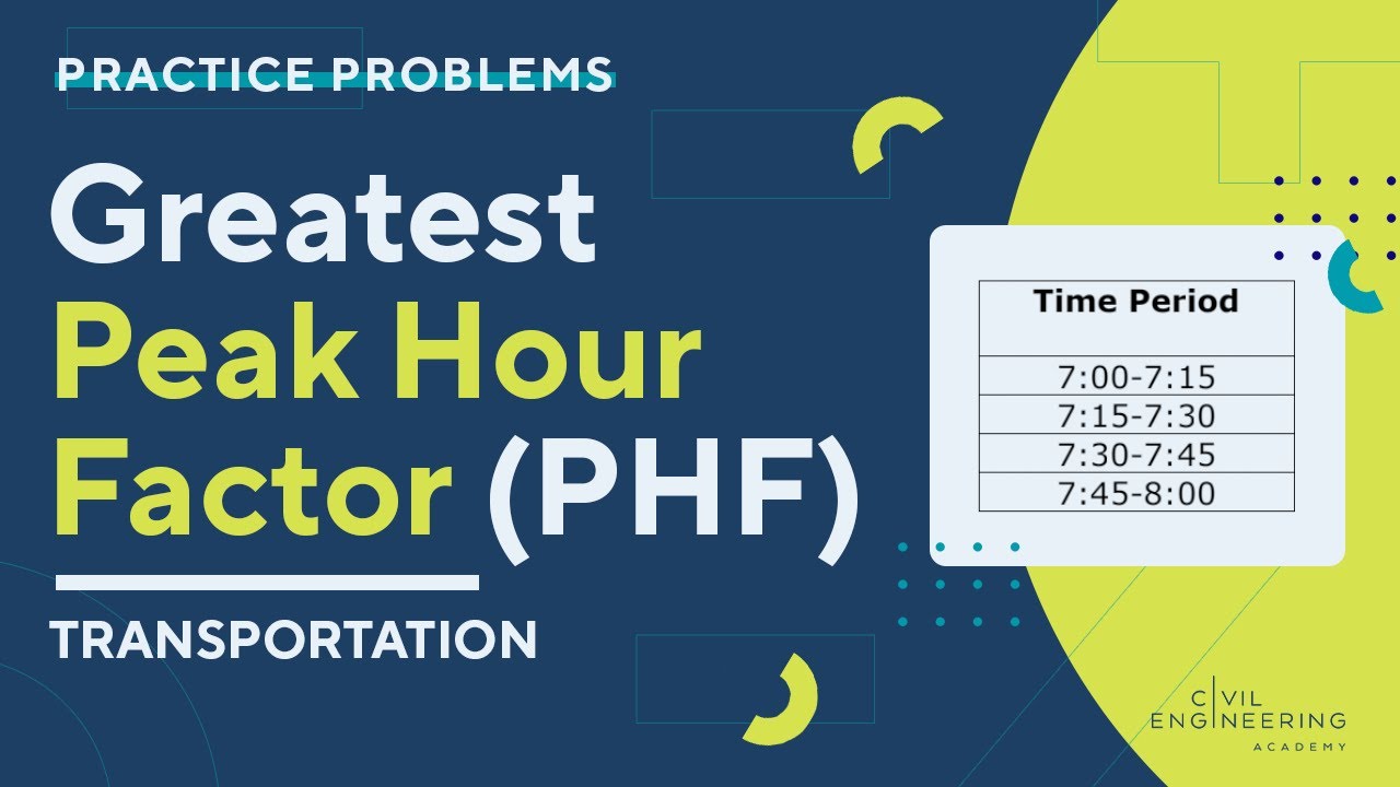 Civil PE Exam – Transportation – Determine the Greatest Peak Hour Factor (PHF)