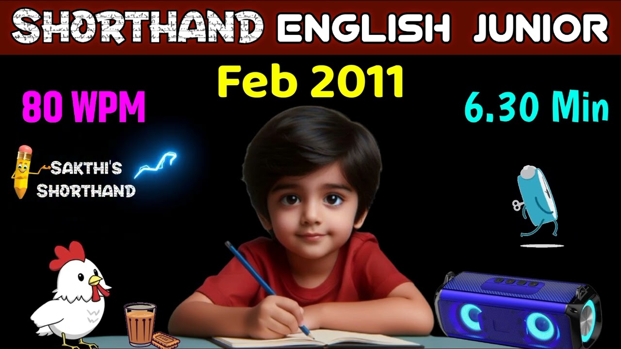 Shorthand English Junior Feb 2011 ✍️ 80 WPM 🏇 6.30 Min