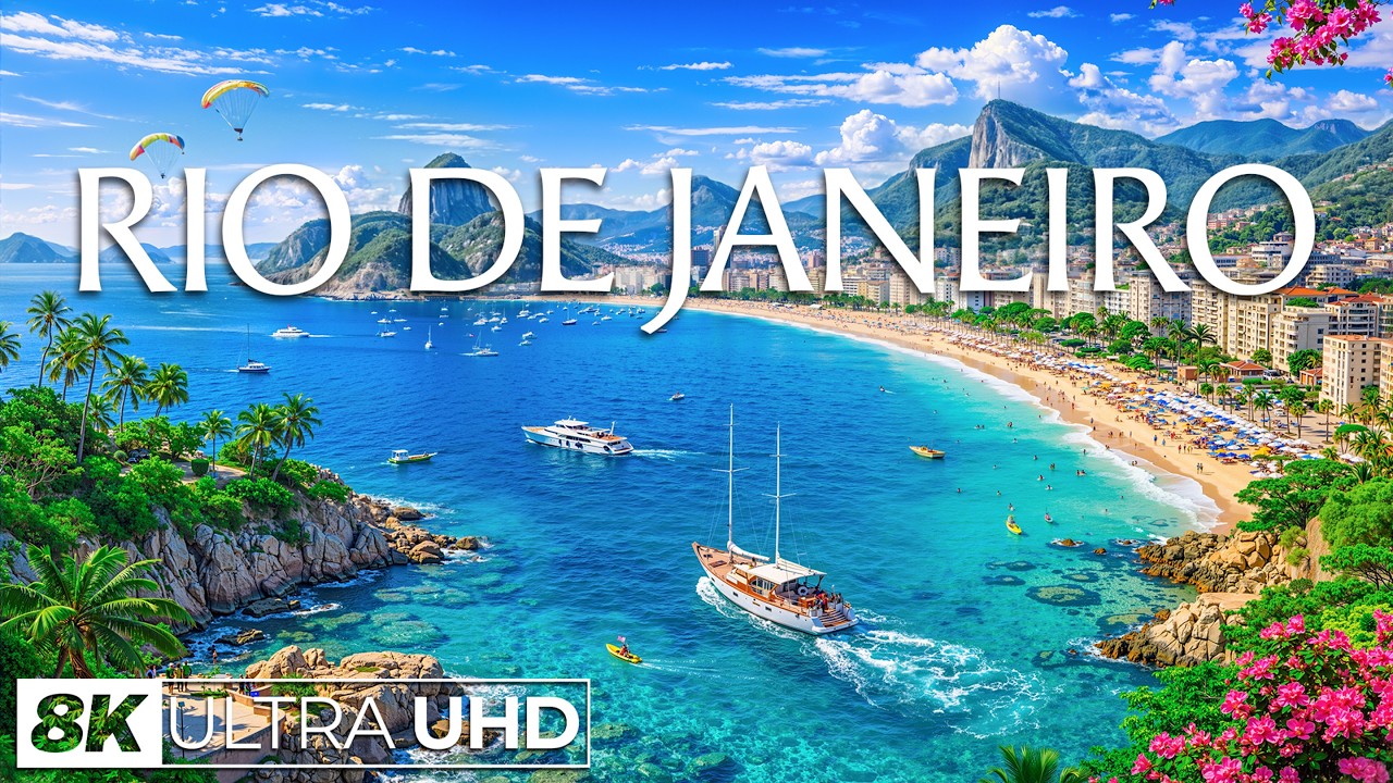 Rio de Janeiro 8K UHD | Coastal Grandeur & Gentle Horizons – Sugarloaf Views, Golden Beaches