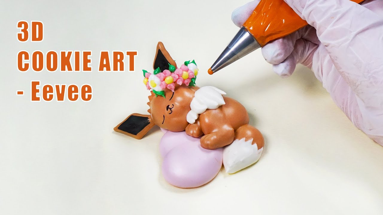 3D Cookie│Making a Eevee Meringue cookies 이브이 캐릭터 머랭쿠키