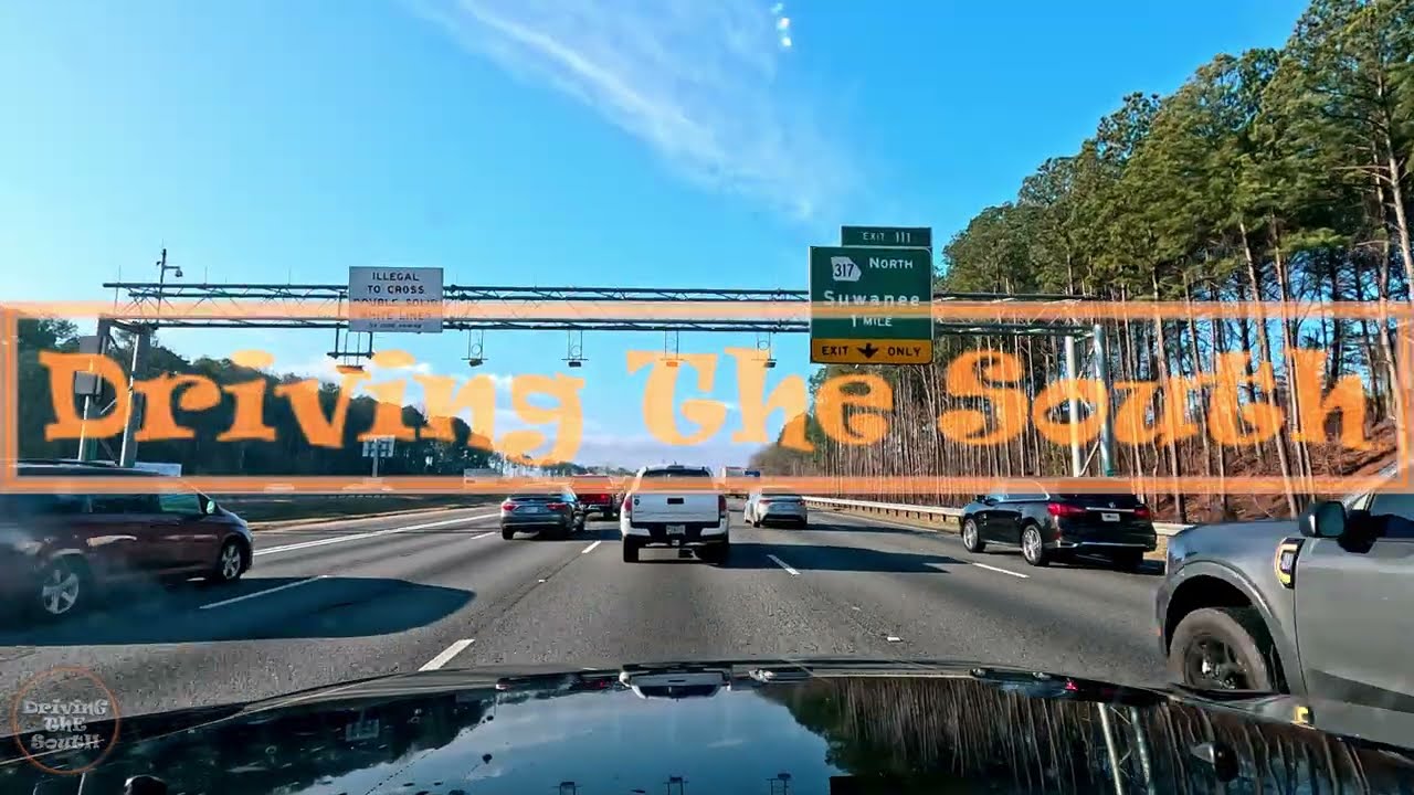 Going Under 14 Overpasses from Habersham to Suwanee Georgia on the Highway