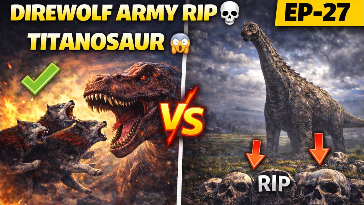ARK Survival Evolved Hindi | Direwolf Army vs Alpha Rex 😱 | Titanosaur Wipe our Army🦖 | EP 27