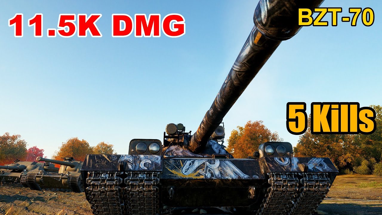BZT-70 - 11.5K Damage - 5 Kills - Map: Redshire - Player: ClearlyPooYT - Server: NA | World of Tanks