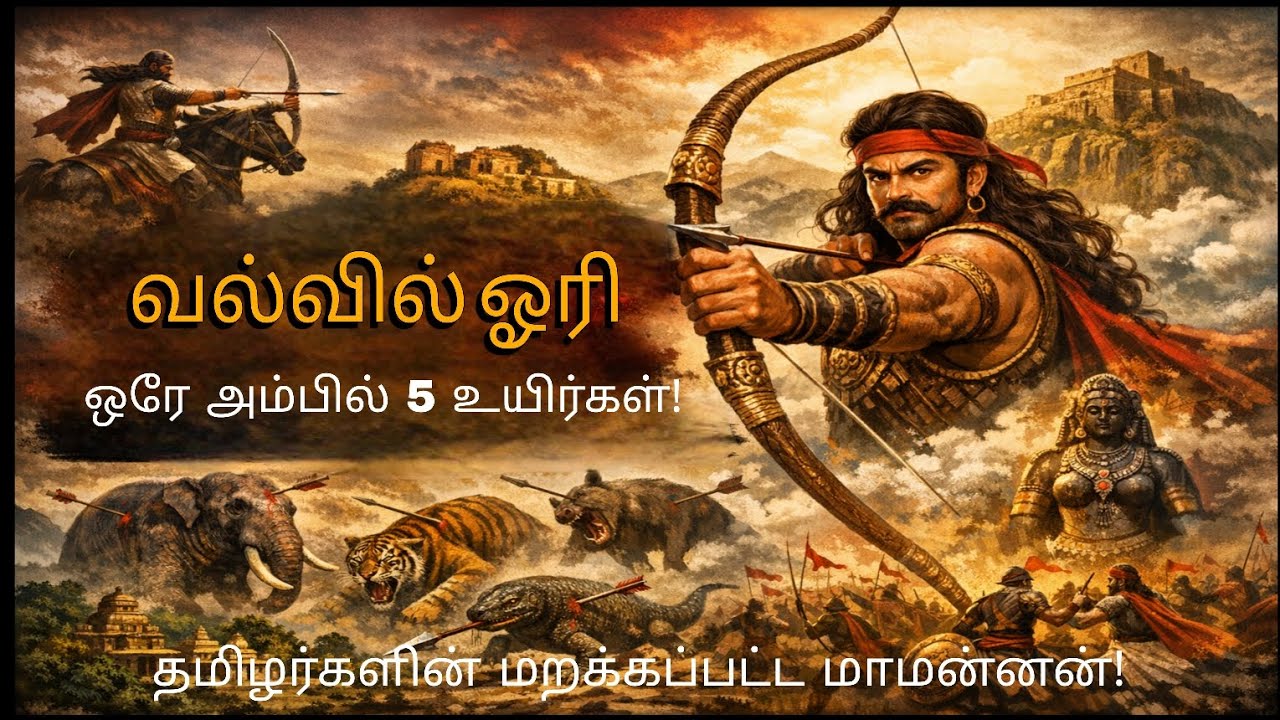 ஒரே அம்பு.. 5 உயிர்கள்! 🏹 மூவேந்தர்களையே மிரளவைத்த வல்வில் ஓரி! 😱 #Veerathadam