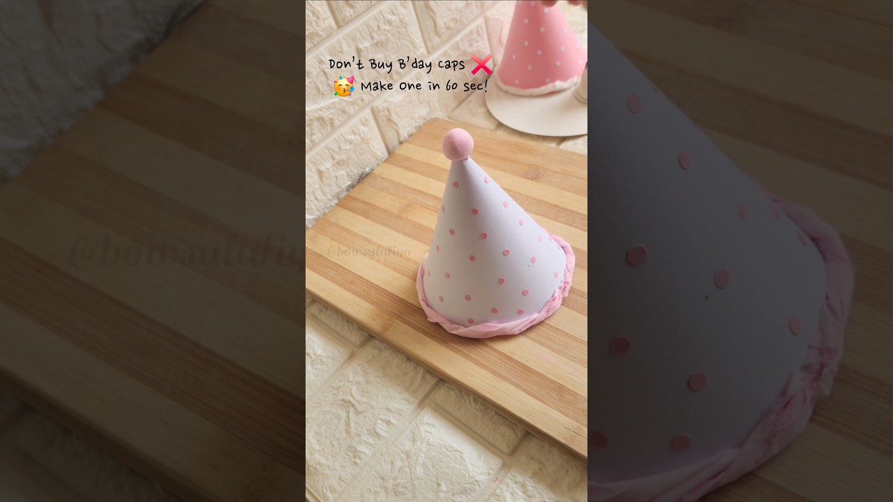 Super Easy Birthday Cap✂️ DIY | Make at home🎈#shorts #birthday #diy
