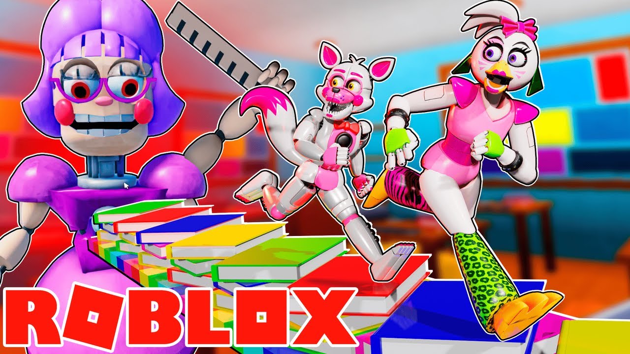 Glamrock Chica and Funtime Foxy Play ROBLOX Escape Miss Ani-Tron's DETENTION